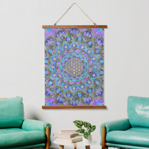 Flower Of Life - Mandala India Style 2 Hanging Tapestry