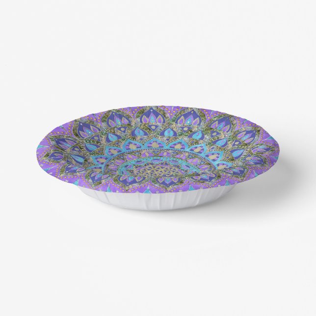 Flower Of Life - Mandala India Style 2 Paper Bowls (Angled)