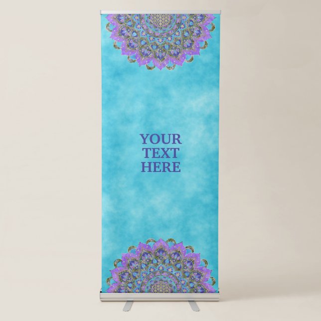 Flower Of Life - Mandala India Style 2 Retractable Banner (Front)