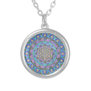 Flower Of Life - Mandala India Style 2 Silver Plated Necklace