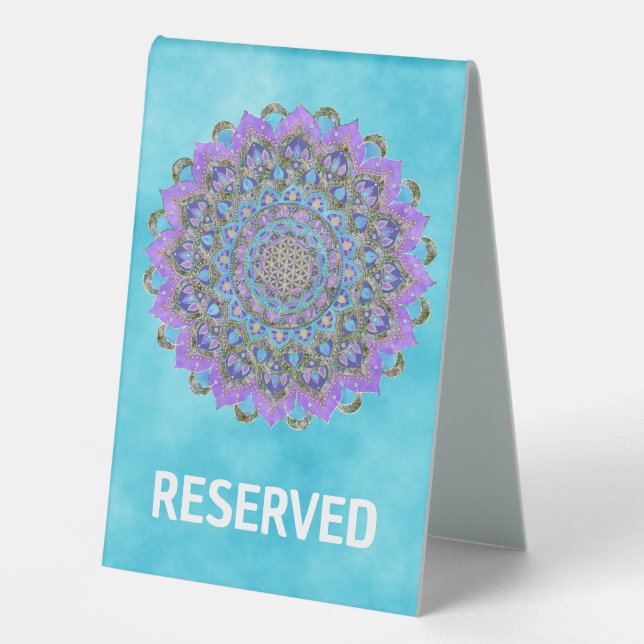 Flower Of Life - Mandala India Style 2 Table Tent (Front)