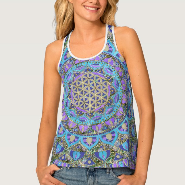 Flower Of Life - Mandala India Style 2 Tank Top (Front)