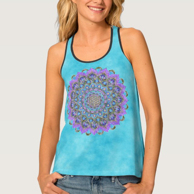 Flower Of Life - Mandala India Style 2 Tank Top (Front)