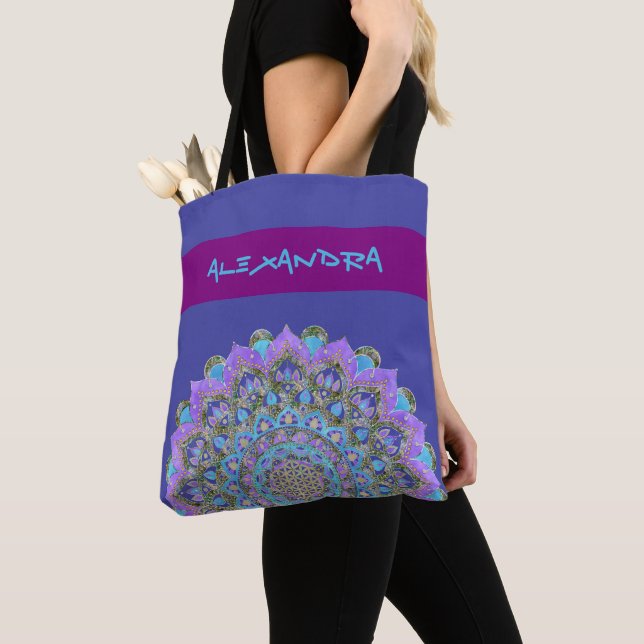 Flower Of Life - Mandala India Style 2 Tote Bag (Close Up)