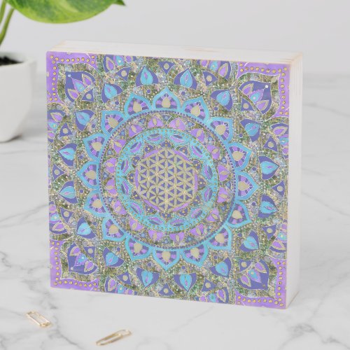 Flower Of Life _ Mandala India Style 2 Wooden Box Sign