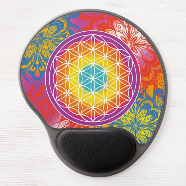 Flower of life mandala zen gel mouse pad (Front)