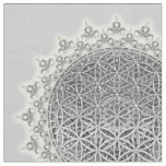 FLOWER OF LIFE - Medal Silver Fabric