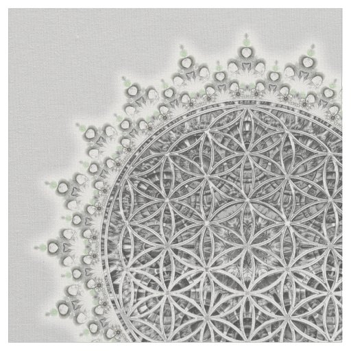 FLOWER OF LIFE - Medal Silver Fabric