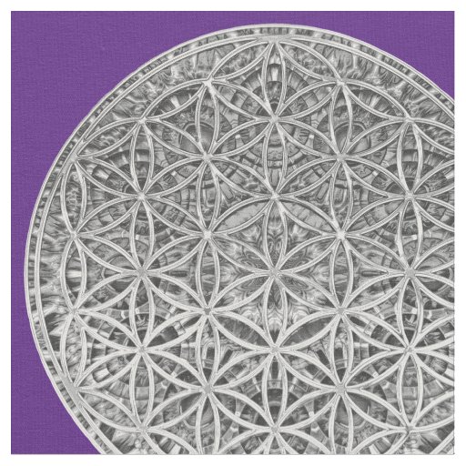 FLOWER OF LIFE - Medal Silver Fabric