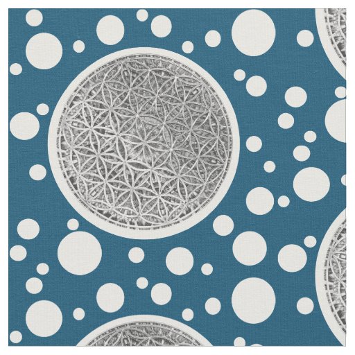 FLOWER OF LIFE - Medal Silver Fabric