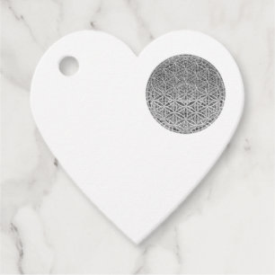 FLOWER OF LIFE - Medal Silver Favor Tags