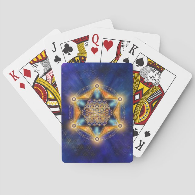 Flower of life Merkaba Star - Sacred Geometry Poker Cards (Back)
