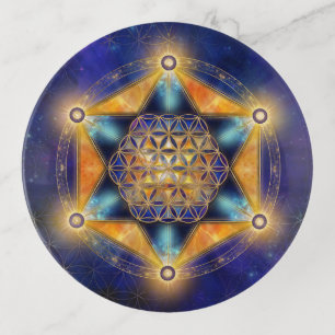 Flower of life Merkaba Star - Sacred Geometry Trinket Tray
