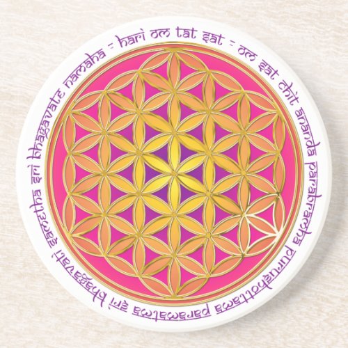 Flower Of Life  Moola Mantra Drink Coaster