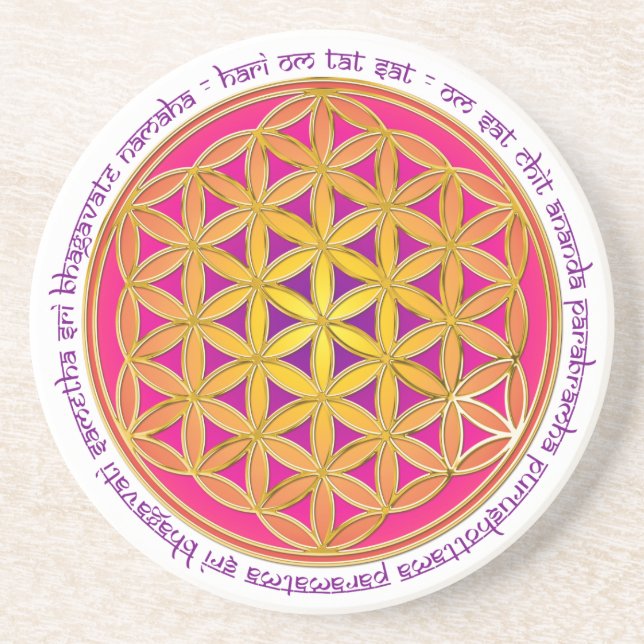 Flower Of Life / Moola Mantra Drink Coaster (Front)