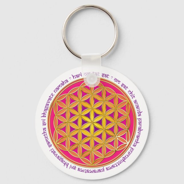 Flower Of Life / Moola Mantra Keychain (Front)
