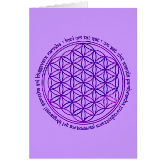 Flower Of Life - Moola Mantra - violet Cards (Front)