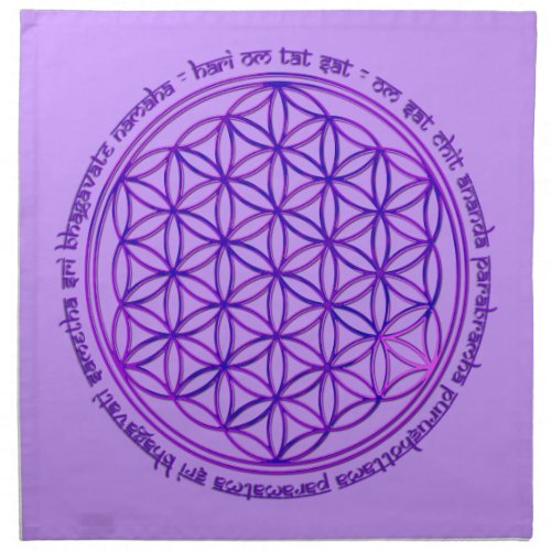 Flower Of Life _ Moola Mantra _ violet Cloth Napkin