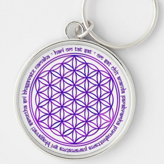 Flower Of Life - Moola Mantra - violet Keychain (Front)
