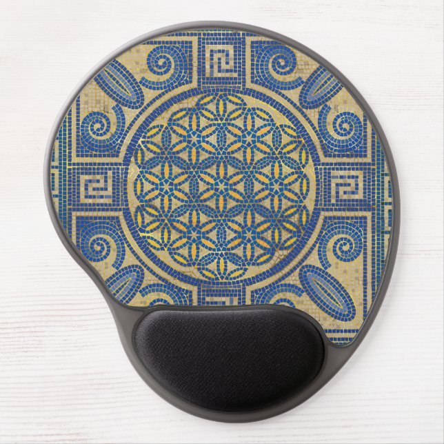 Flower of Life Mosaic Tile Ornament N1 Gel Mouse Pad (Front)