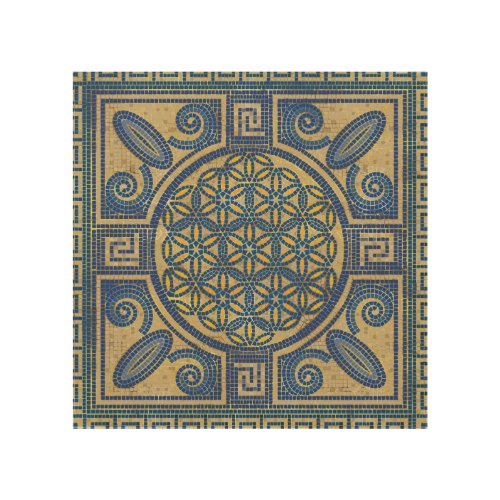 Flower of Life Mosaic Tile Ornament N1 Wood Wall Art
