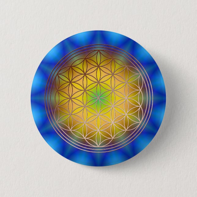 Flower of Life Motive 10 Pinback Button (Front)