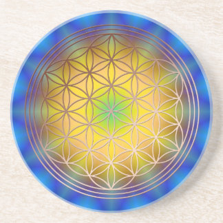 Flower of Life Motive 10 Sandstone Coaster