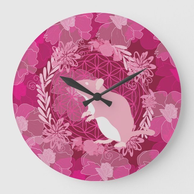 Flower of life mouse large clock (Front)