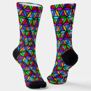 FLOWER OF LIFE - multi colored gradients pattern 2 Socks
