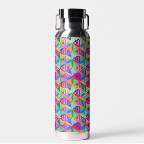 FLOWER OF LIFE - multi colored gradients pattern Water Bottle