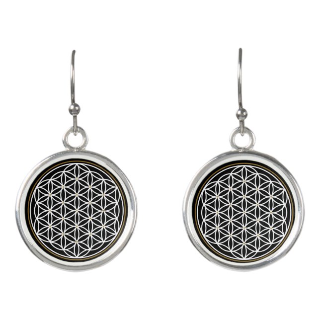 FLOWER OF LIFE MYSTICAL SYMBOL EARRINGS (Front)