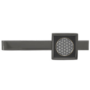 FLOWER OF LIFE MYSTICAL SYMBOL GUNMETAL FINISH TIE BAR