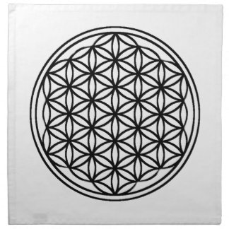 Flower of Life Natural Cloth Crystal Grid 20"x 20" Napkin