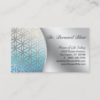 Flower of Life Nature Business Card Silver