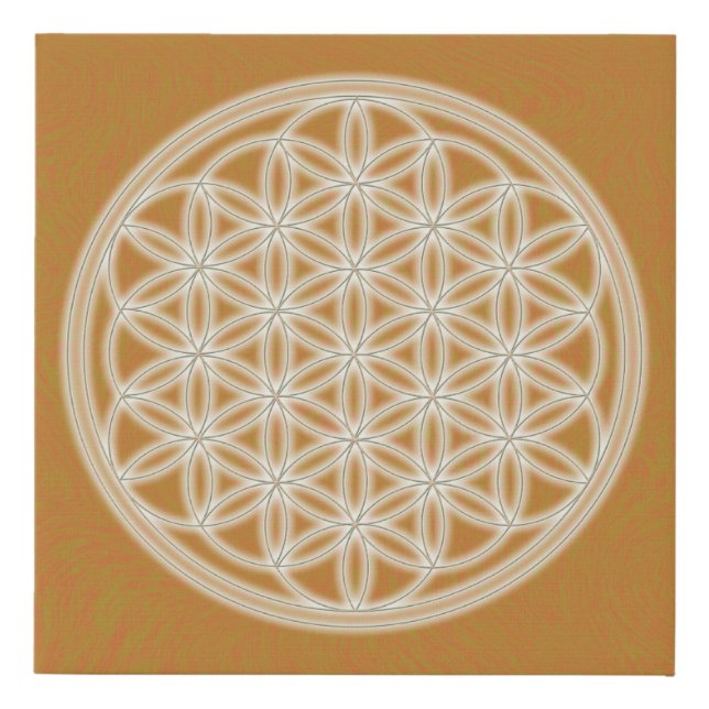 Flower of Life - Orange - Faux Canvas Print (Front)