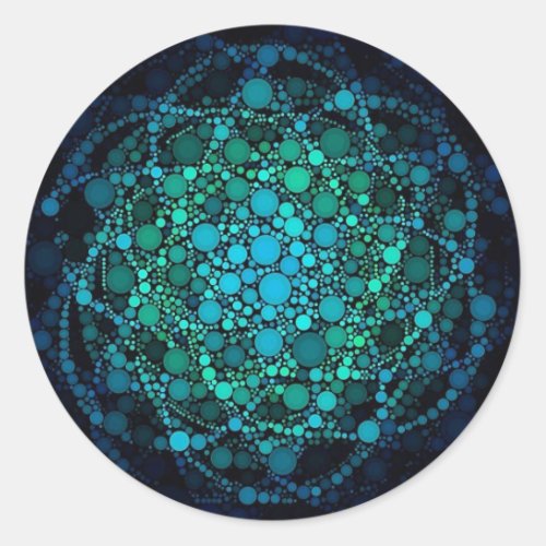 FLOWER OF LIFE ORBS CLASSIC ROUND STICKER