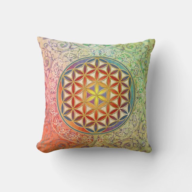 Flower of Life - Ornament I Throw Pillow (Front)