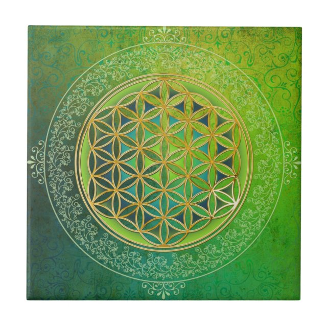 Flower of Life - Ornament II Ceramic Tile (Front)