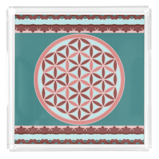 "Flower of Life – Pastel & Earthy Harmony" Acrylic Tray