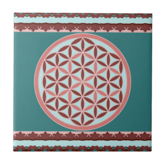 "Flower of Life – Pastel & Earthy Harmony" Ceramic Tile