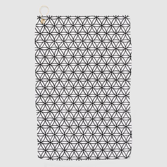 Flower Of Life Pattern Black White Golf Towel Zazzle Com