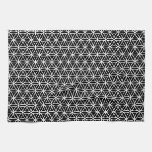 Flower of Life Pattern: Black & White Kitchen Towel