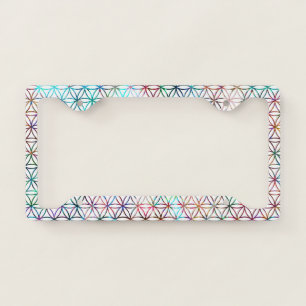 Flower of Life Pattern: Colorful License Plate Frame