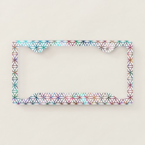 Flower of Life Pattern Colorful License Plate Frame