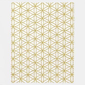 Flower Of Life Pattern Gold Fleece Blanket by NataliePaskellDesign at Zazzle