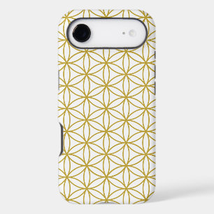 Flower of Life Pattern – Gold on White iPhone 17 Air Case