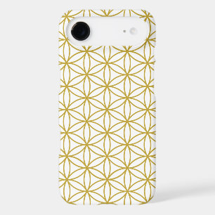 Flower of Life Pattern – Gold on White iPhone 17 Air Case