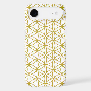 Flower of Life Pattern – Gold on White iPhone 17 Air Case