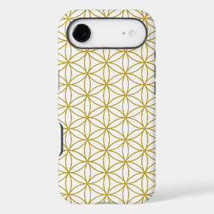 Flower of Life Pattern – Gold on White iPhone 17 Air Case