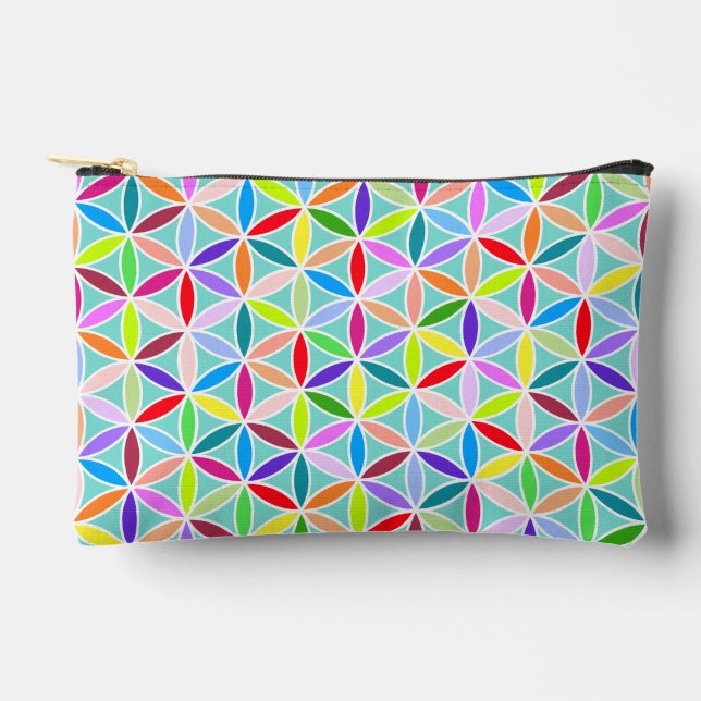 Flower of Life Pattern – Multicoloured Accessory Pouch (Front)